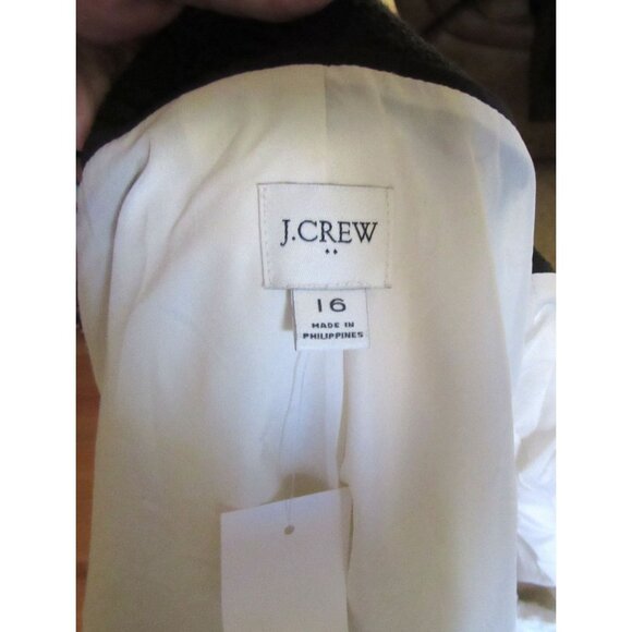 NWT J.Crew White & Black Trim Tweed Lady Jacket Size 16 - Picture 8 of 10